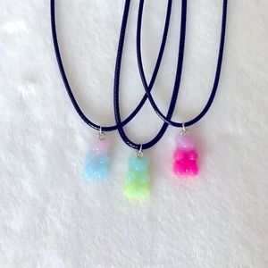 Gummy Bear Necklace Set – 3 Pack Kawaii Beaded Charms | Cute Colorful Kandi Styl
